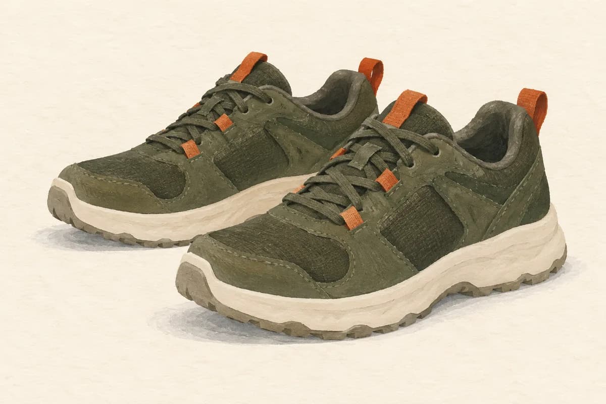Illustration of closed-toe lace-up sports shoes